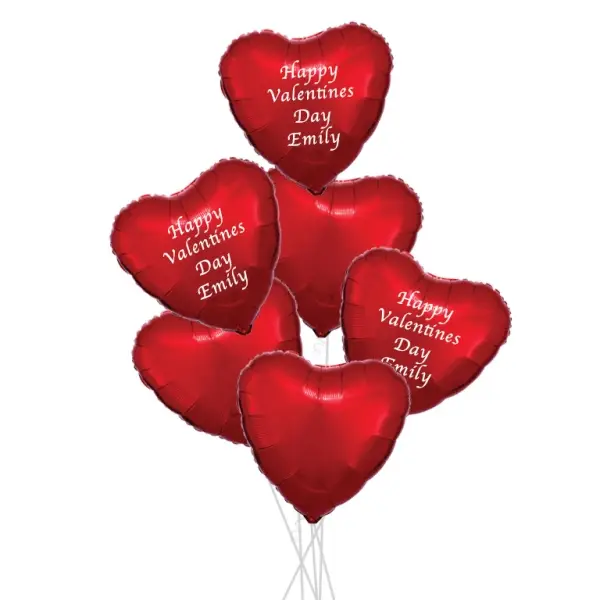 Personalised Red Hearts Party Bouquets