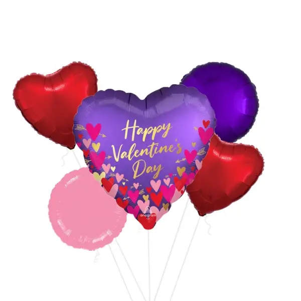 Satin Hearts and Arrows Foil Balloon