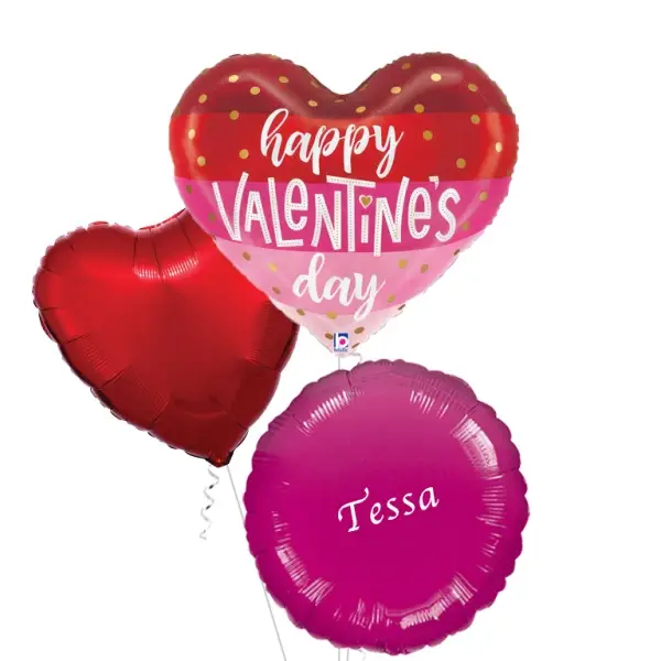 Jumbo Satin Stripes Valentines Heart Balloon