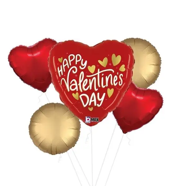 Valentine Gold Hearts Balloon