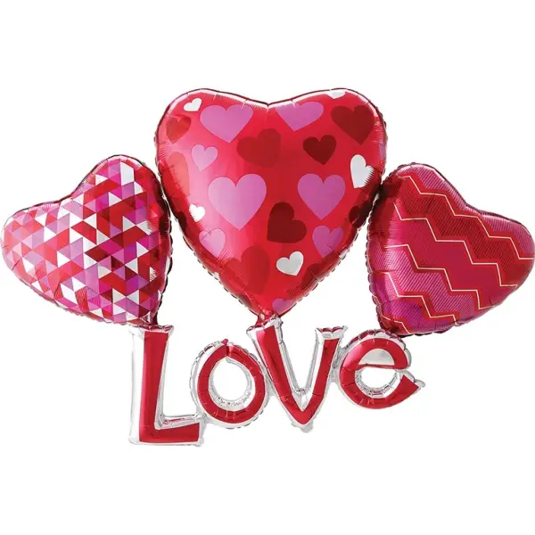 Love Hearts Cluster Supershape Balloon