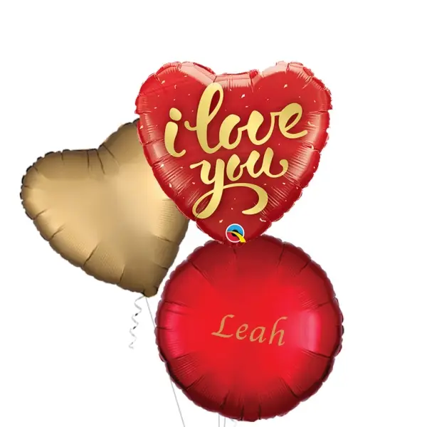 I Love You Gold Script Foil Balloon